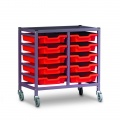 Double Trolley with Trays 725mm High